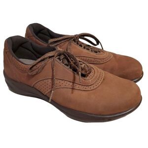 SAS Walk Easy Womens Walking Comfort Shoes Chocolate Brown Nubuck Leather 11M